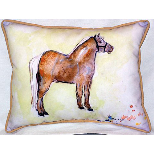 Betsy Drake HJ935 Shetland Pony Large Indoor & Outdoor Pillow 16 x 20