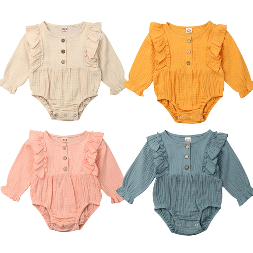 2019 Newborn Baby Girl Infant Jumpsuit Solid Long