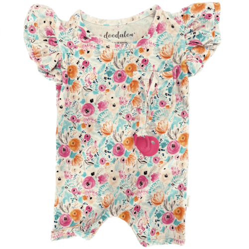 I'll Grow on You - Doodalou Bamboo Baby Romper Ruffle Sleeves with