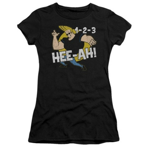 Trevco Johnny Bravo-123 - Short Sleeve Junior Sheer Tee - Black, M