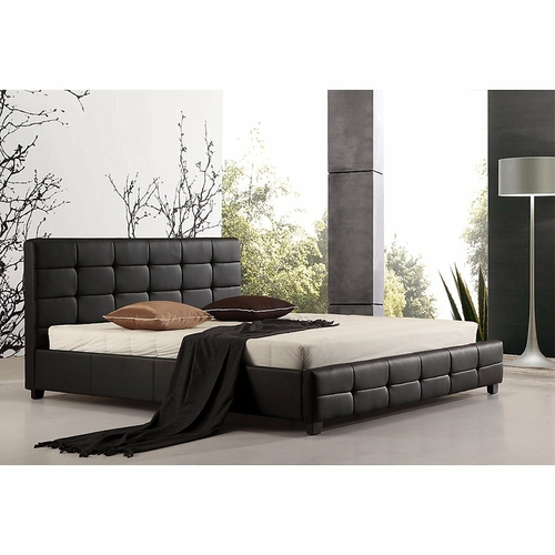 King Black PU Leather Deluxe Bed Frame