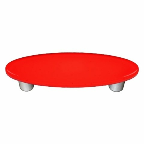 Hot Knobs HK1007-POB Transparent Orange Oval Glass Cabinet Pull - Blac