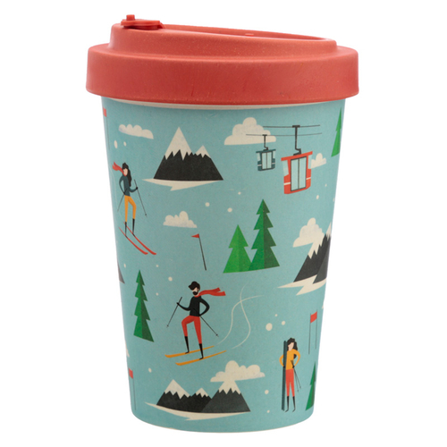 Bamboo Composite Peak Season Ski Screw Top Travel Mug