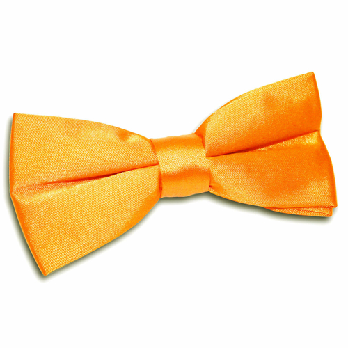 Plain Satin Pre-Tied Bow Tie - Fluorescent Orange