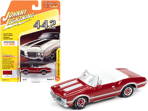 1970 Oldsmobile Cutlass 442 Convertible Matador Red with White Stripes