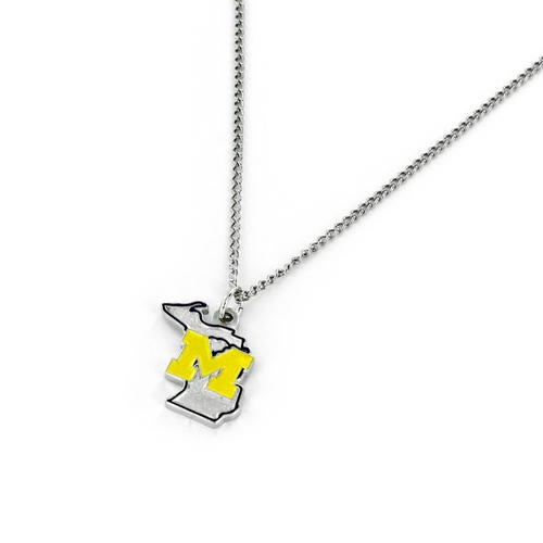 Michigan Wolverines Necklace State Design