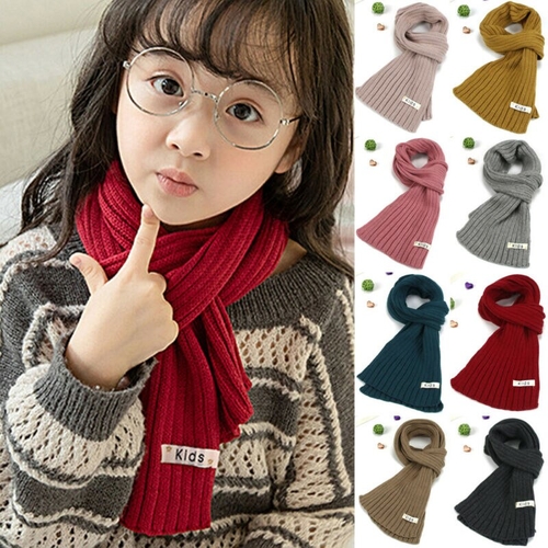 Infant Kids Girl Cute Scarf Candy Colors Knit