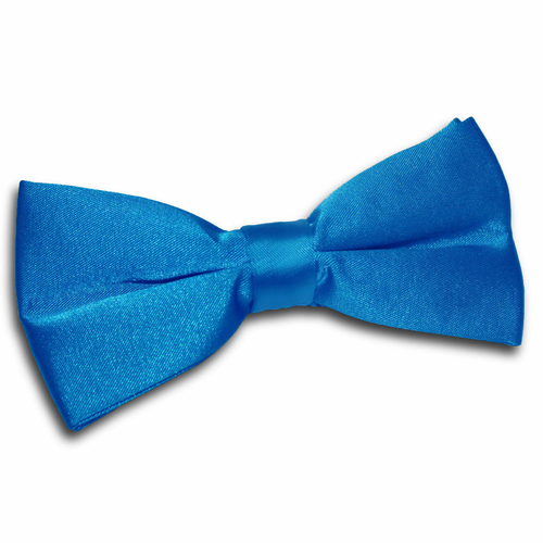 Plain Satin Pre-Tied Bow Tie - Electric Blue