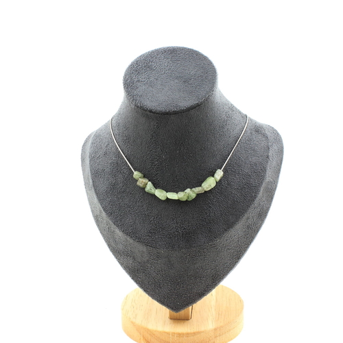 Green Apatite from Madagascar 10 beads necklace