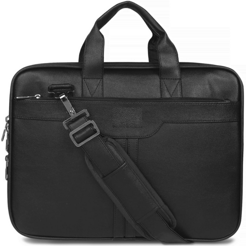 Messenger Bag - Laptop Bag for Men, PU Leather Expandable Office Bag