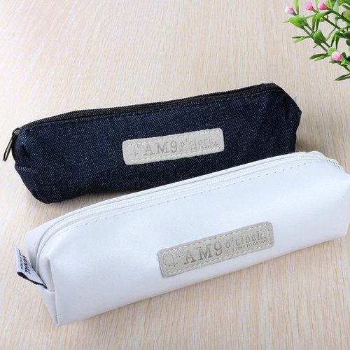 Fashion Canvas & PU leather Pencil Case Pencilcase