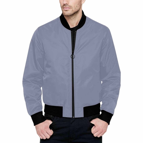Mens Jacket - Cool Gray and Black Bomber Jacket