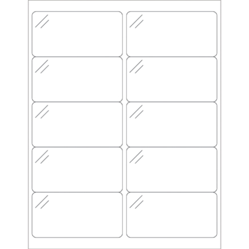 Box Partners LL238CC 4 x 2 in. Crystal Clear Rectangle Laser Labels - 