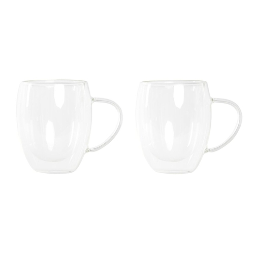 Piece Coffee Cup Set DKD Home Decor Crystal Transparent 350 ml