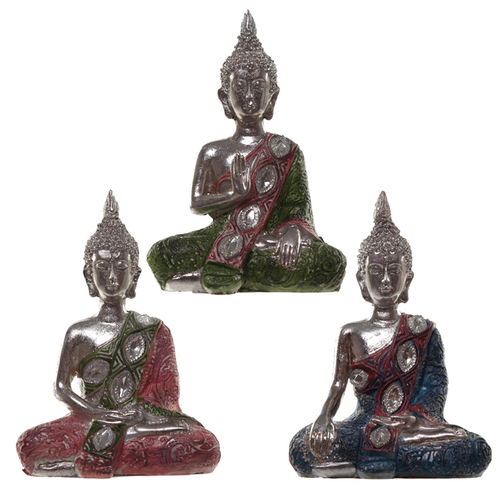 Thai Buddha Figurine - Metallic Lotus