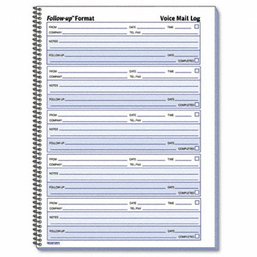 Rediform 51114 Voice Mail Message Log  8 x 10-5/8  500 Sets/Book