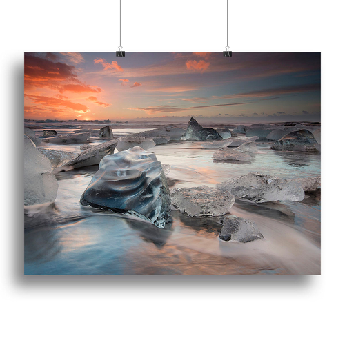 Glacial Lagoon Beach Canvas Print or Poster