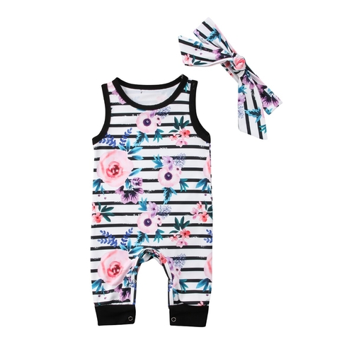 Fahsion Kids Baby Girls Flower Romper