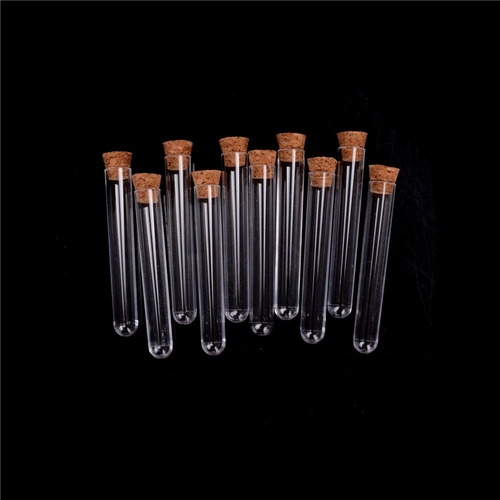 10Pcs 20ml Plastic Test Tube With Cork 15*100mm