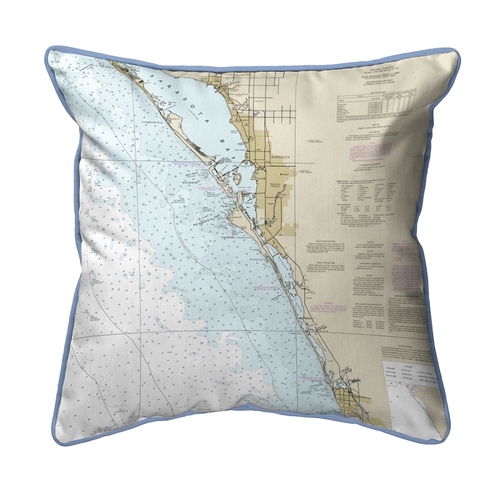 Betsy Drake HJ11424V Venice, FL Nautical Map Large Corded Indoor &