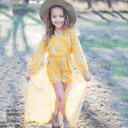 Children Baby Kids Girl Toddler Flower Long Sleeve