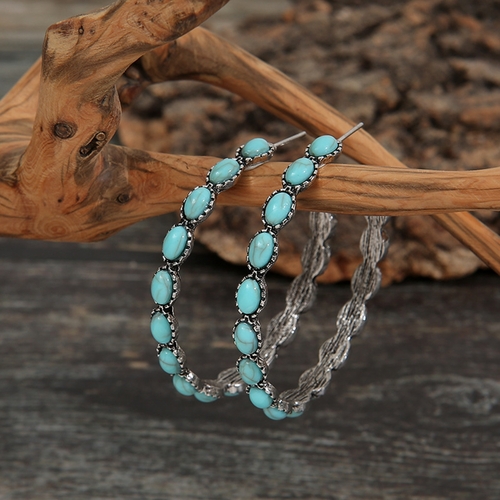 Hoop Earrings, Turquoise Earrings for Mothers Day Gifts