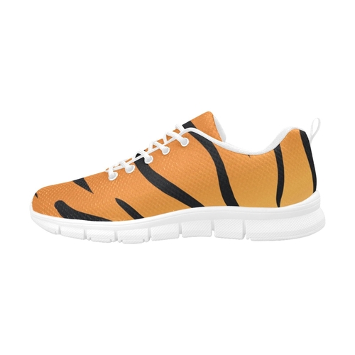 Womens Sneakers - Orange and Black Tiger Striped Running Shoes