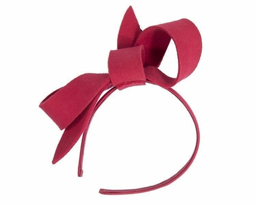 Red felt bow fascinator