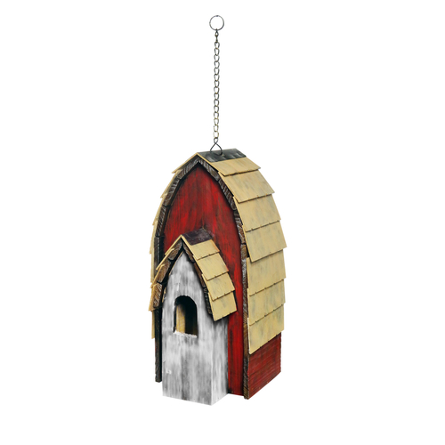 Alpine 8892739 16 in. Wood Bird House, Assorted Color