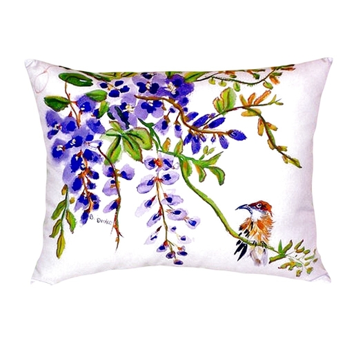 Betsy Drake NC959 16 x 20 in. Wisteria & Bird No Cord Pillow