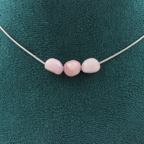 Kunzite from Brazil 3 beads necklace