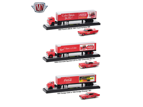 Auto Haulers \Coca-Cola\" Release Set of 3 Trucks 1/64 Diecast Models
