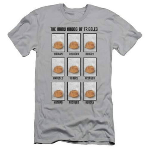 Trevco Star Trek-Moody Tribbles - Short Sleeve Adult 30-1 Tee - Silver