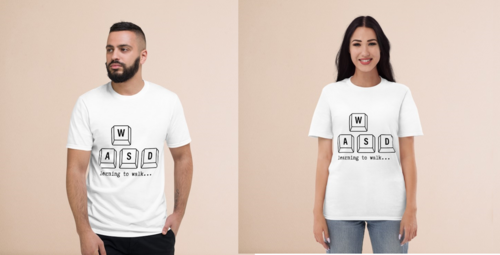 MEN ALPHABET ROUND NECK HALF SLEEVE PRINTED TSHIRT Size L color WHITE