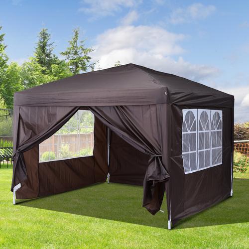 Outsunny 10x10ft Folding Tent Gazebo Pop Up Party Wedding Tent