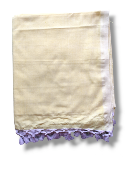 Silky Soft Pink & Lemon Yellow Plain Design Throw for All Season