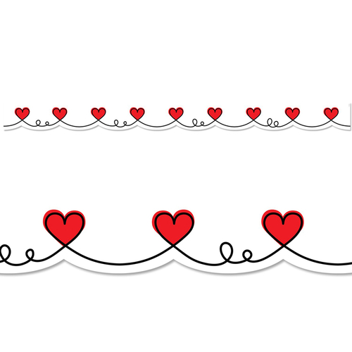 Creative Teaching Press CTP8794 Doodle Hearts Border for Grade K-6,