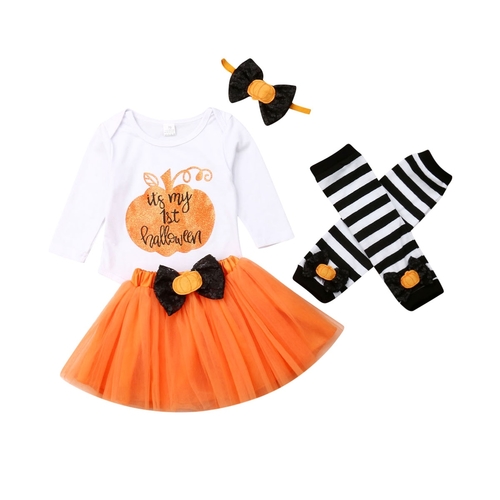 Newborn Baby Girl Halloween Clothes Sets White