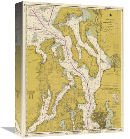 Global Gallery GCS-450544-16-142 16 in. Nautical Chart - Admiralty Inl