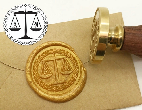 Libra Initials Wax Seal Stamp Personalized Monogram Custom wedding