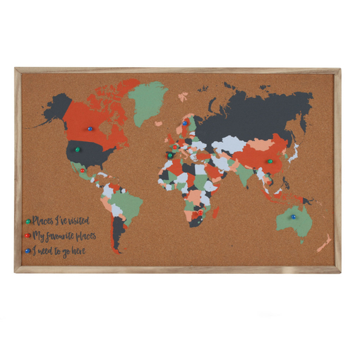 Adventure Awaits Cork Board Map