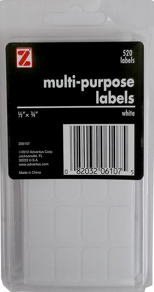 Multipurpose Labels - 510 ct 1/2" x 3/4" - White