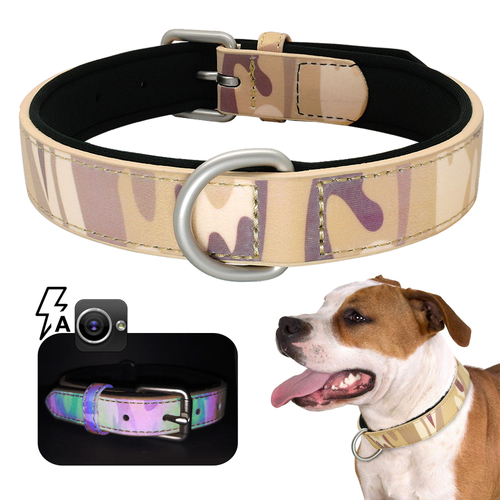 Adjustable Dog Leather Collar For Small Medium