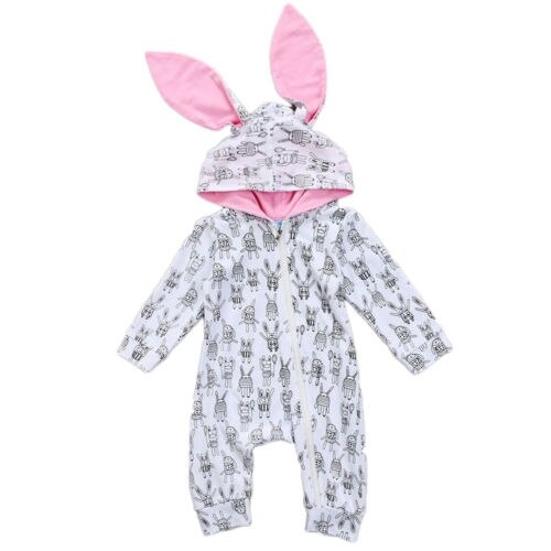 Newborn Baby Girl Boy Rabbit Bunny Ears Romper