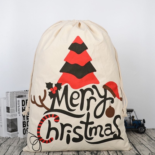 Large Christmas XMAS Hessian Santa Sack Stocking Bag Reindeer Children