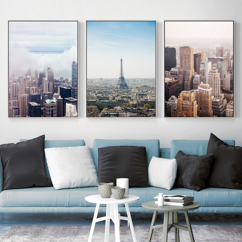 Black White York City Paris Tower Wall Art