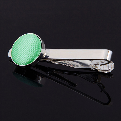 Plain Satin Tie Clip - Mint Green