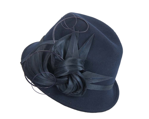 Navy fashion trilby hat