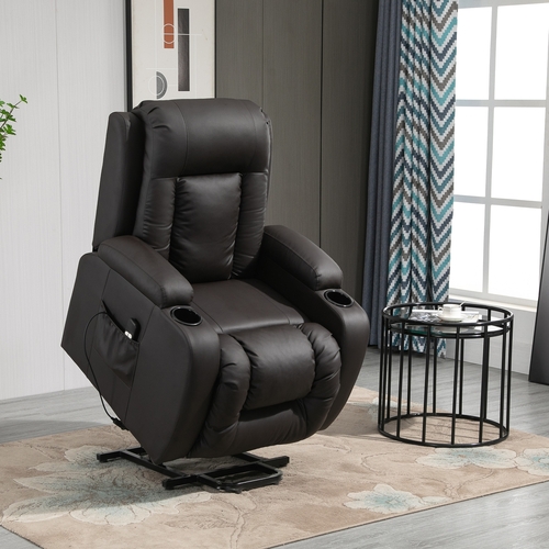 HOMCOM Electric Power Lift Chair Faux Leather Recliner Sofa With