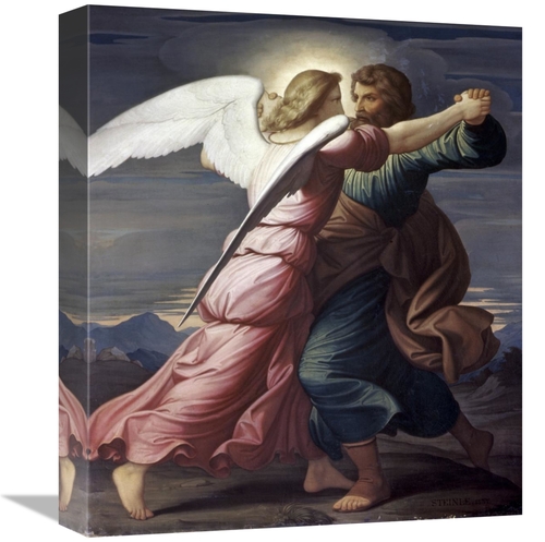 Global Gallery GCS-283339-16-142 16 in. Jacob Wrestles with an Angel A